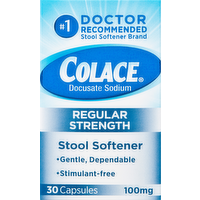 Colace Regular Strength Stool Softner 100mg Capsules, 30 Each