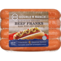 Double R Ranch Hardwood Smoked Beef Franks, 12.8 Ounce