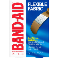 Band-Aid Flexible Fabric One Size Adhesive Bandages, 30 Each