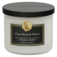 Gentlemen's Collection by Village Candle Clean Musk & Vetiver Candle, 14 Ounce