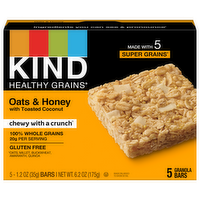 Kind Healthy Grains Oats & Honey with Toasted Coconut Granola Bars, 5 Each