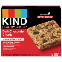 Kind Healthy Grains Dark Chocolate Chunk Granola Bars, 5 Each
