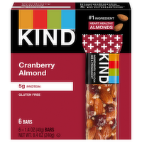 Kind Cranberry Almond with Macadamia Nuts Bars, 6 Each