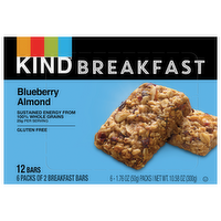 Kind Breakfast Blueberry Almond Breakfast Bars, 6 Each