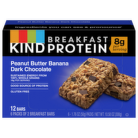 Kind Breakfast Protein Peanut Butter Banana Dark Chocolate Breakfast Bars, 6 Each