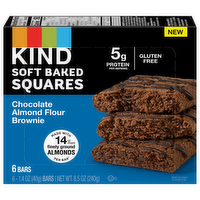 Kind Soft Baked Squares Chocolate Almond Flour Brownie Bars, 6 Each