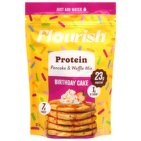 Flourish Protein Birthday Cake Pancake & Waffle Mix, 16 Ounce