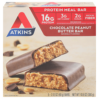 Atkins Chocolate Peanut Butter Protein Meal Replacement Bars, 5 Each