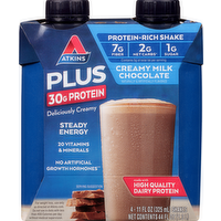 Atkins Plus Creamy Milk Chocolate Protein Shakes, 4 Each