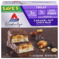Atkins Endulge Caramel Nut Chew Snack Bars, 5 Each