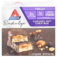 Atkins Endulge Caramel Nut Chew Snack Bars, 5 Each