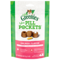 Greenies Feline Pill Pockets Salmon Flavor Cat Treats, 1.6 Ounce