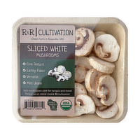 R&R Cultivation Organic Sliced White Mushrooms, 8 Ounce