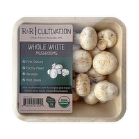 R&R Cultivation Organic Whole White Mushrooms, 8 Ounce