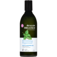 Avalon Organics Revitalizing Peppermint Bath & Shower Gel, 12 Ounce