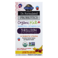 Garden of Life Dr. Formulated Probiotics Organic Kids+ Strawberry Banana Chewables, 30 Each