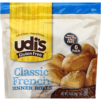 Udi's Gluten Free Classic French Dinner Rolls, 6 Each