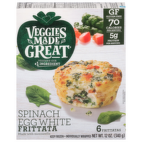 Veggies Made Great Spinach Egg White Frittatas, 6 Each