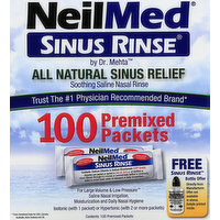 NeilMed Premixed Saline Sinus Rinse, 100 Each