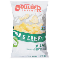Boulder Canyon Thin & Crispy Jalapeno Flavored Avocado Oil Potato Chips, 6 Ounce