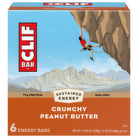 Clif Bar Crunchy Peanut Butter Energy Bars, 6 Each