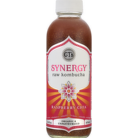 GT's Synergy Raspberry Chia Organic Kombucha Beverage, 16 Ounce