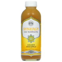 GT's Synergy Golden Pineapple Kombucha Beverage, 16 Ounce