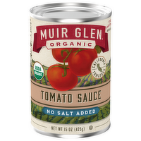 Muir Glen Organic Tomato Sauce No Salt Added, 15 Ounce