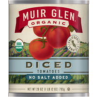 Muir Glen Organic Diced Tomatoes No Salt Added, 28 Ounce