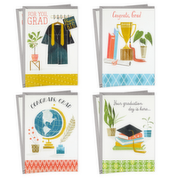 Hallmark Graduation Cards Assortment, Congrats Grad (8 Cards with Envelopes, 4 Designs), 1 Each