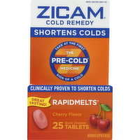 Zicam Cold Remedy Rapidmelts Cherry Flavor Tablets, 25 Each