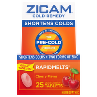 Zicam Cold Remedy Rapidmelts Cherry Flavor Tablets, 25 Each