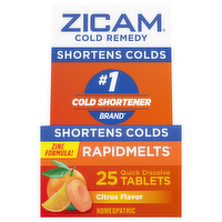 Zicam Cold Remedy Rapidmelts Citrus Flavor Tablets, 25 Each