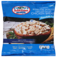 Bell & Evans Boneless, Skinless Grilled Diced Chicken Breast Family Size, 28 Ounce