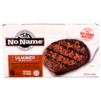 No Name Steakhouse Seasoned Beef Steak Burgers, 24 Ounce