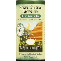 The Republic of Tea Honey Ginseng Green Tea, 50 Each