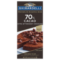 Ghirardelli Chocolate 70% Cacao Extra Bittersweet Chocolate Premium Baking Bar, 4 Ounce