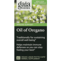 Gaia Herbs Oil of Oregano Herbal Supplement Phyto-Caps, 60 Each