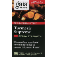 Gaia Herb's Foundational Support Turmeric Supreme Extra Strength Herbal Supplement Phyto-Caps, 60 Each