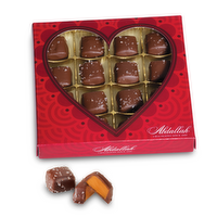 Abdallah Candies Valentine's Milk Chocolate Sea Salt Caramels Gift Box, 5.5 Ounce