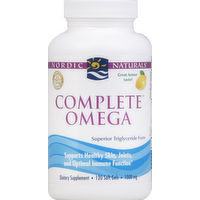 Nordic Naturals Complete Omega 1000mg Lemon Soft Gels, 120 Each