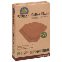 If You Care Cone-Style Coffee Filter #4 Unbleached Paper, 100 Each