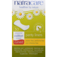 Natracare Organic Cotton Curved Panty Liners, 30 Each