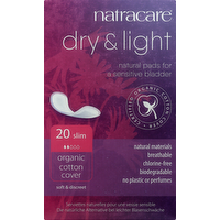 Natracare Organic Cotton Dry and Light Natural Incontinence Pads, 20 Each