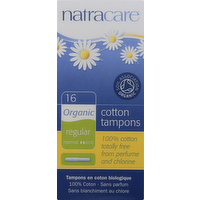 Natracare Organic All-Cotton Regular Tampons with Applicator, 16 Each