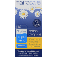 Natracare Organic Cotton Super Tampons, 16 Each