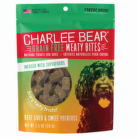 Charlee Bear Grain Free Meaty Bites Natural Dog Treats with Beef Liver & Sweet Potatoes, 2.5 Ounce