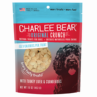 Charlee Bear Original Crunch Natural Dog Treats with Turkey Liver & Cranberries, 16 Ounce