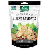 Fresh Gourmet Sea Salt & Cracked Pepper Sliced Almonds Salad Topping, 3.5 Ounce