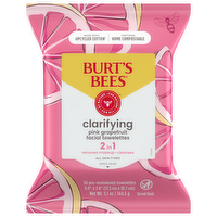 Burt's Bees Clarifying Facial Towelettes with Pink Grapefruit, 30 Each